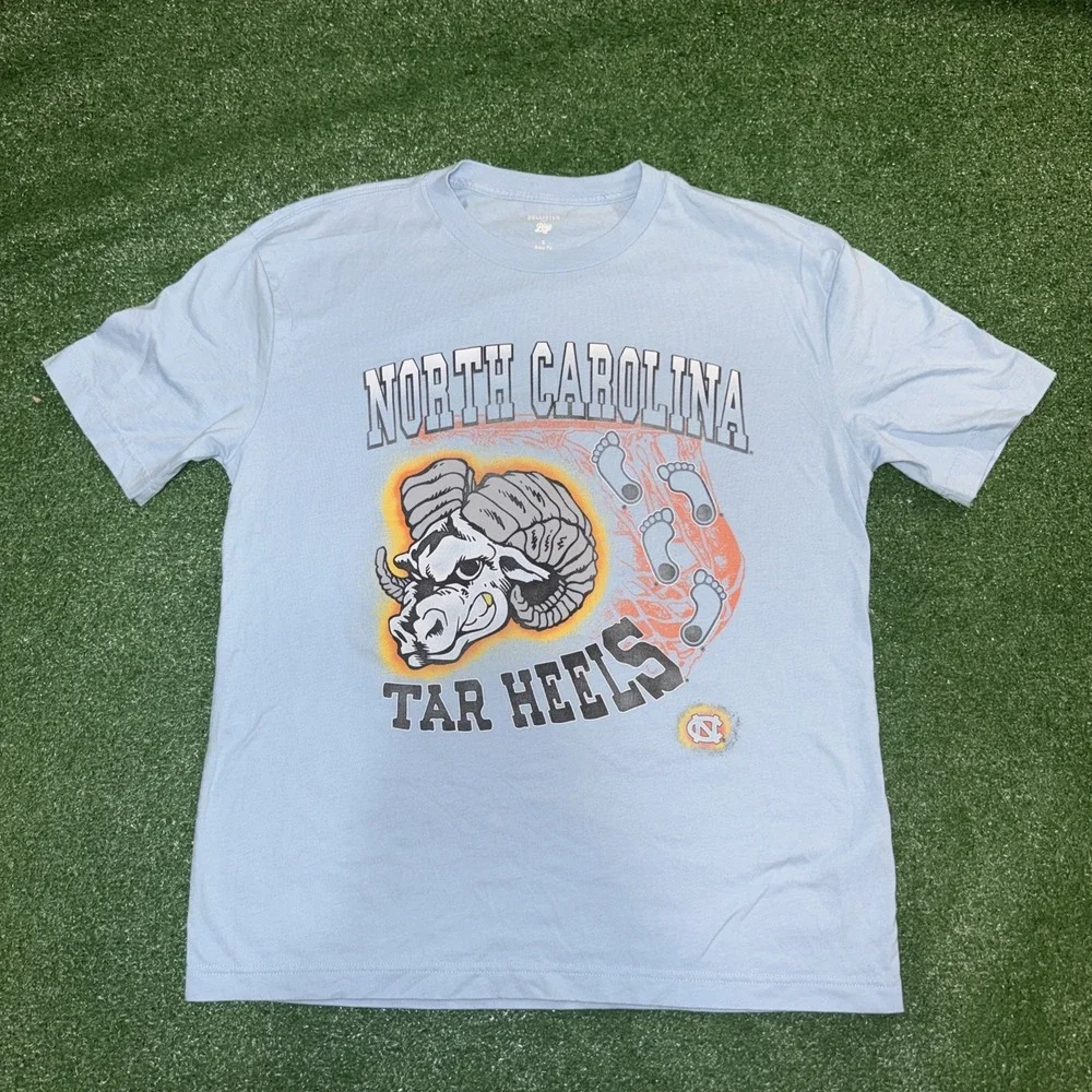 Hollister Blue 84 T Shirt Tar Heels North Carolina NCAA Retro Style Logo Blue Sm